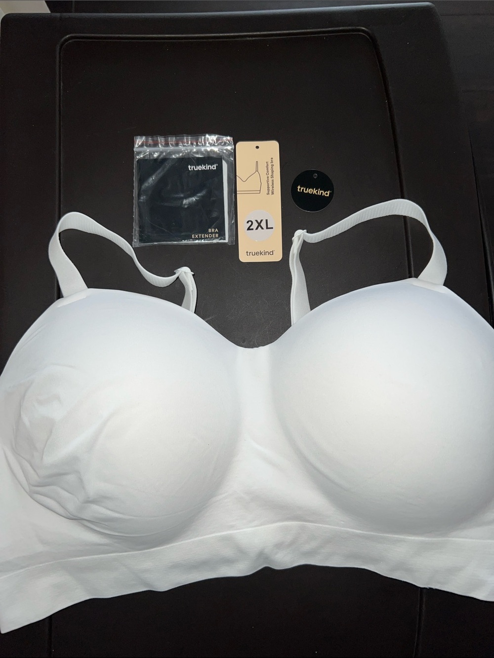 Truekind Supportive Comfort Wireless Shaping Bra, White, Size: 2XL